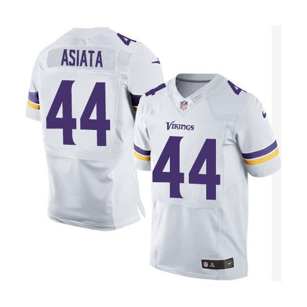[Elite] Asiata Minnesota Football Team Jersey -Minnesota #44 Matt Asiata Jersey (White, 2015 new)
