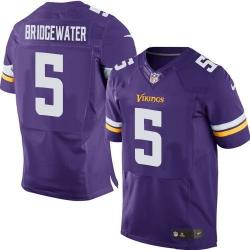 [Elite] Bridgewater Minnesota Football Team Jersey -Minnesota #5 Teddy Bridgewater Jersey (Purple, new)