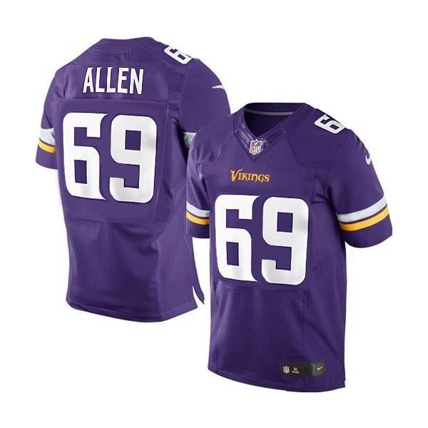 [Elite] Allen Minnesota Football Team Jersey -Minnesota #69 Jared Allen Jersey (Purple, new)