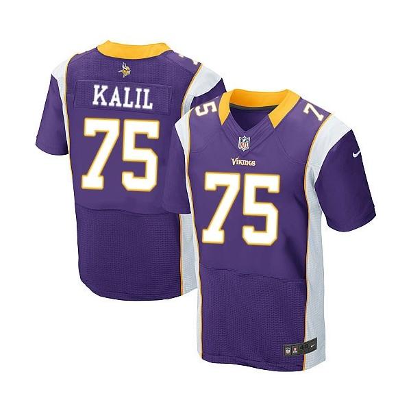 [Elite] Kalil Minnesota Football Team Jersey -Minnesota #75 Matt Kalil Jersey (Purple)