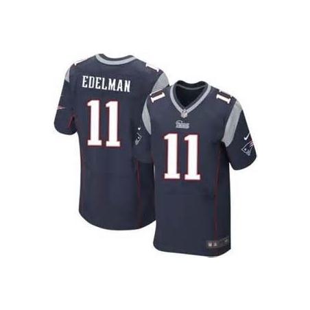 [Elite] Edelman New England Football Team Jersey -New England #11 Julian Edelman Jersey (Blue)