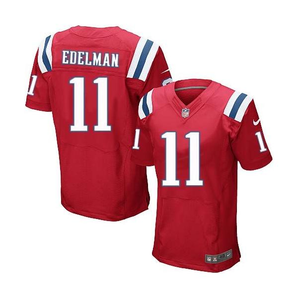 [Elite] Edelman New England Football Team Jersey -New England #11 Julian Edelman Jersey (Red)