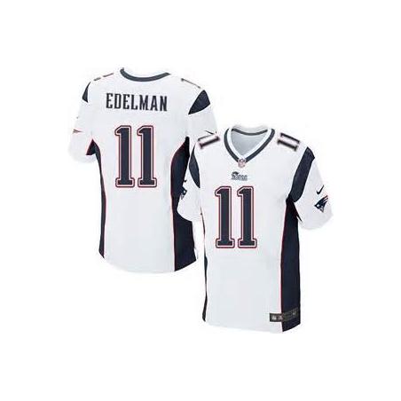 [Elite] Edelman New England Football Team Jersey -New England #11 Julian Edelman Jersey (White)