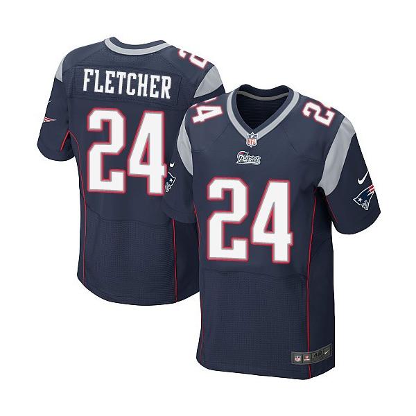 [Elite] Fletcher New England Football Team Jersey -New England #24 Bradley Fletcher Jersey (Blue)