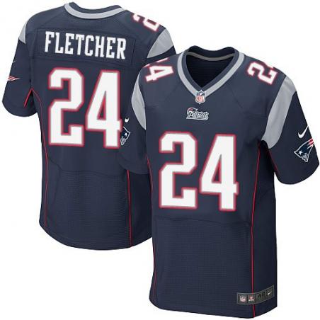 [Elite] Fletcher New England Football Team Jersey -New England #24 Bradley Fletcher Jersey (Blue)
