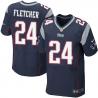 [Elite] Fletcher New England Football Team Jersey -New England #24 Bradley Fletcher Jersey (Blue)