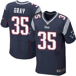 [Elite] Gray New England Football Team Jersey -New England #35 Jonas Gray Jersey (Blue)