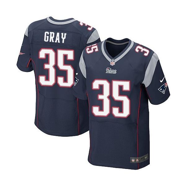 [Elite] Gray New England Football Team Jersey -New England #35 Jonas Gray Jersey (Blue)