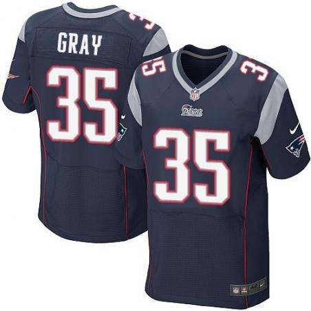 [Elite] Gray New England Football Team Jersey -New England #35 Jonas Gray Jersey (Blue)