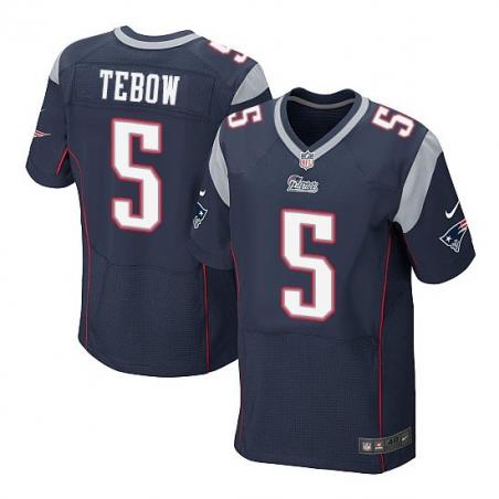 [Elite] Tebow New England Football Team Jersey -New England #5 Tim Tebow Jersey (Blue)