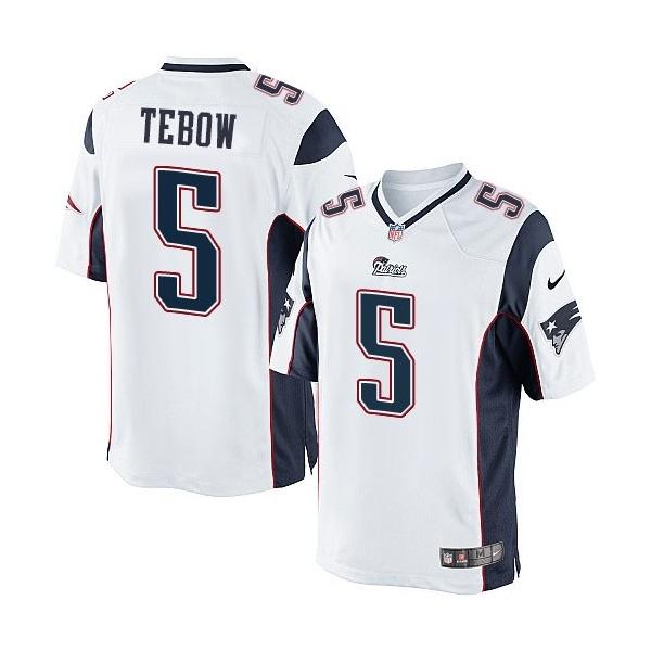 [Elite] Tebow New England Football Team Jersey -New England #5 Tim Tebow Jersey (White)