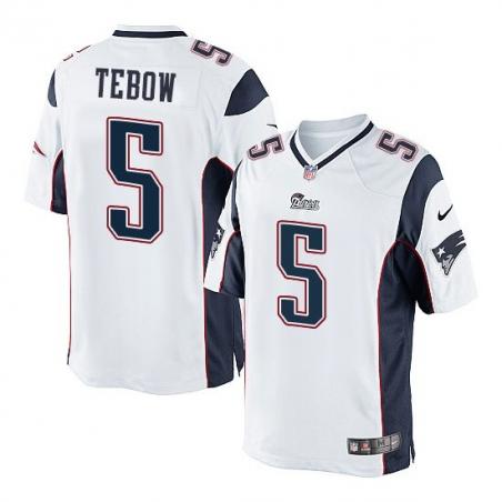 [Elite] Tebow New England Football Team Jersey -New England #5 Tim Tebow Jersey (White)