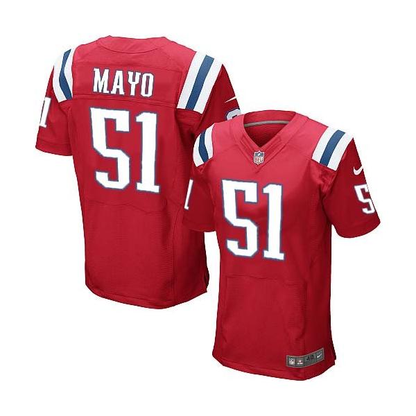 [Elite] Mayo New England Football Team Jersey -New England #51 Jerod Mayo Jersey (Red)