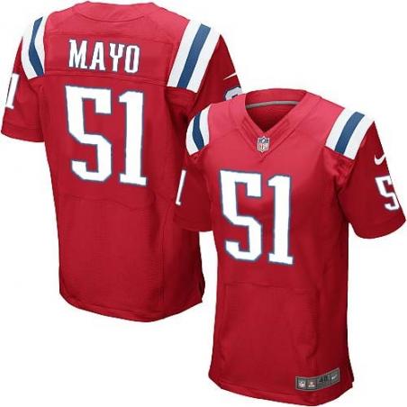[Elite] Mayo New England Football Team Jersey -New England #51 Jerod Mayo Jersey (Red)
