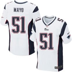 [Elite] Mayo New England Football Team Jersey -New England #51 Jerod Mayo Jersey (White)