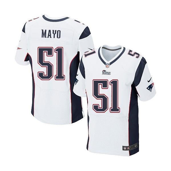 [Elite] Mayo New England Football Team Jersey -New England #51 Jerod Mayo Jersey (White)