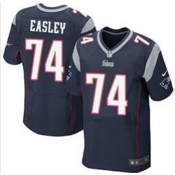 [Elite] Easley New England Football Team Jersey -New England #74 Dominique Easley Jersey (Blue)