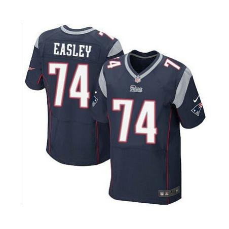 [Elite] Easley New England Football Team Jersey -New England #74 Dominique Easley Jersey (Blue)