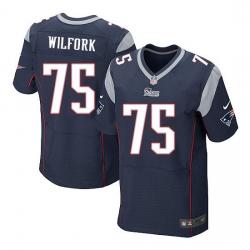 [Elite] Wilfork New England Football Team Jersey -New England #75 Vince Wilfork Jersey (Blue)