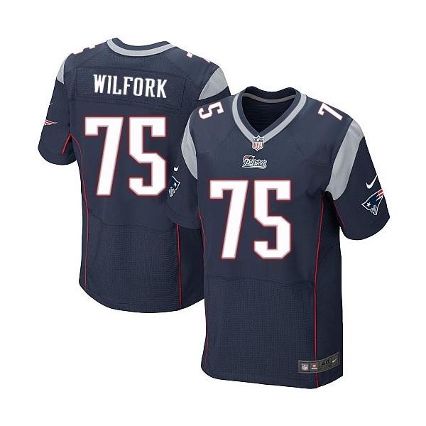 [Elite] Wilfork New England Football Team Jersey -New England #75 Vince Wilfork Jersey (Blue)