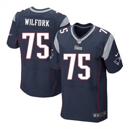 [Elite] Wilfork New England Football Team Jersey -New England #75 Vince Wilfork Jersey (Blue)