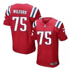 [Elite] Wilfork New England Football Team Jersey -New England #75 Vince Wilfork Jersey (Red)
