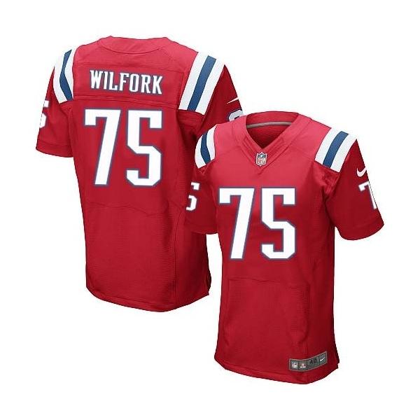 [Elite] Wilfork New England Football Team Jersey -New England #75 Vince Wilfork Jersey (Red)