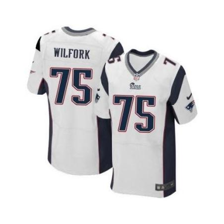 [Elite] Wilfork New England Football Team Jersey -New England #75 Vince Wilfork Jersey (White)