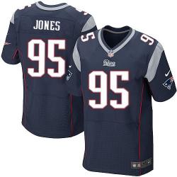 [Elite] Jones New England Football Team Jersey -New England #95 Chandler Jones Jersey (Blue)