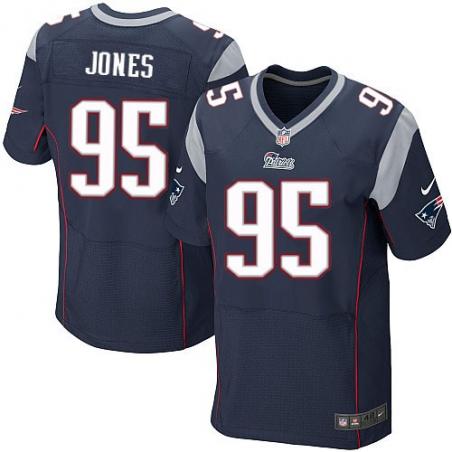 [Elite] Jones New England Football Team Jersey -New England #95 Chandler Jones Jersey (Blue)