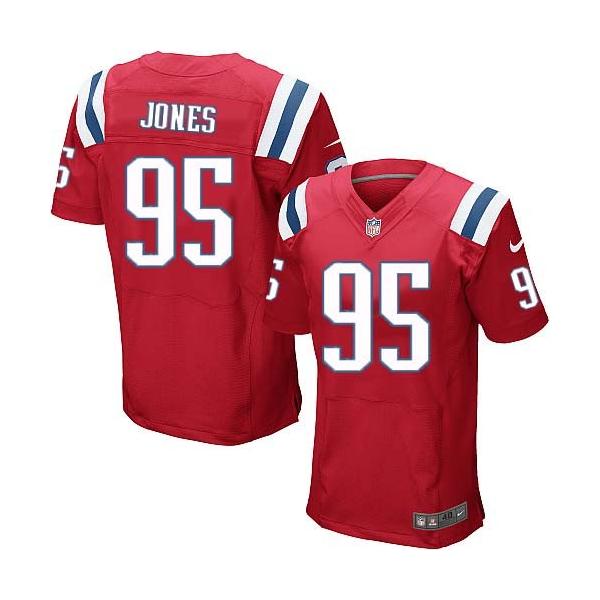 [Elite] Jones New England Football Team Jersey -New England #95 Chandler Jones Jersey (Red)