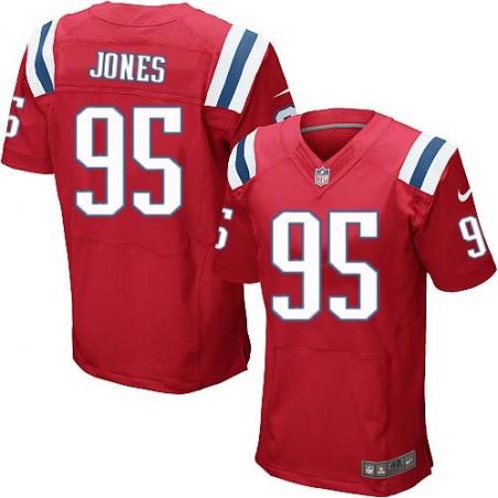 [Elite] Jones New England Football Team Jersey -New England #95 Chandler Jones Jersey (Red)
