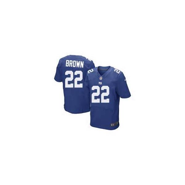 [Elite] Brown New York Football Team Jersey -New York #22 Andre Brown Jersey (Blue)