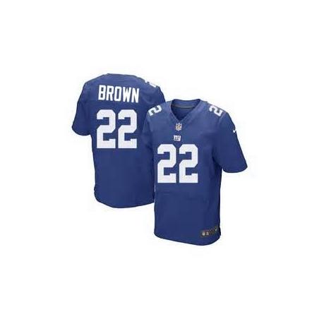 [Elite] Brown New York Football Team Jersey -New York #22 Andre Brown Jersey (Blue)