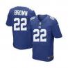 [Elite] Brown New York Football Team Jersey -New York #22 Andre Brown Jersey (Blue)