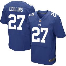 [Elite] Collins New York Football Team Jersey -New York #27 Landon Collins Jersey (Blue)