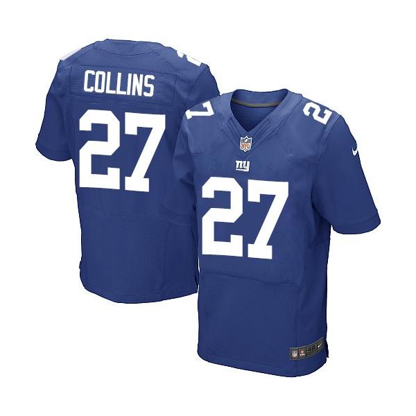 [Elite] Collins New York Football Team Jersey -New York #27 Landon Collins Jersey (Blue)