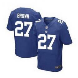 [Elite] Brown New York Football Team Jersey -New York #27 Stevie Brown Jersey (Blue)