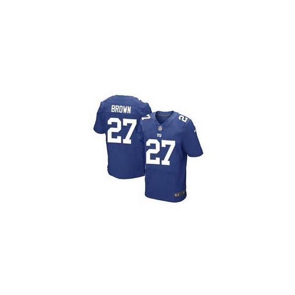 [Elite] Brown New York Football Team Jersey -New York #27 Stevie Brown Jersey (Blue)