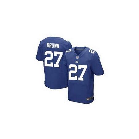 [Elite] Brown New York Football Team Jersey -New York #27 Stevie Brown Jersey (Blue)