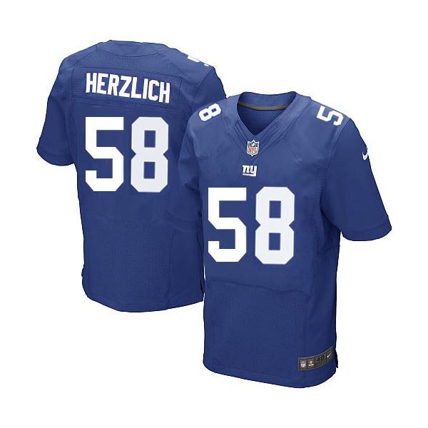 [Elite] Herzlich New York Football Team Jersey -New York #58 Mark Herzlich Jersey (Blue)