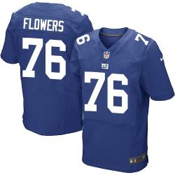 [Elite] Flowers New York Football Team Jersey -New York #76 Ereck Flowers Jersey (Blue)