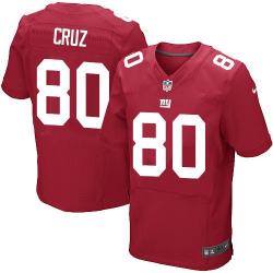 [Elite] Cruz New York Football Team Jersey -New York #80 Victor Cruz Jersey (Red)