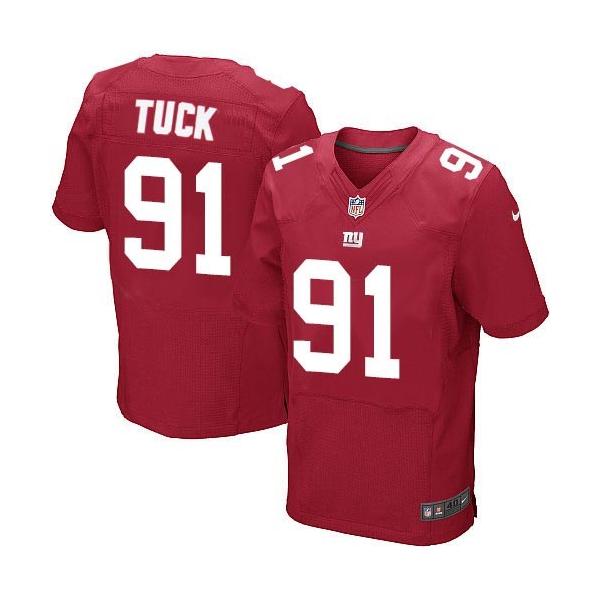 [Elite] Tuck New York Football Team Jersey -New York #91 Justin Tuck Jersey (Red)