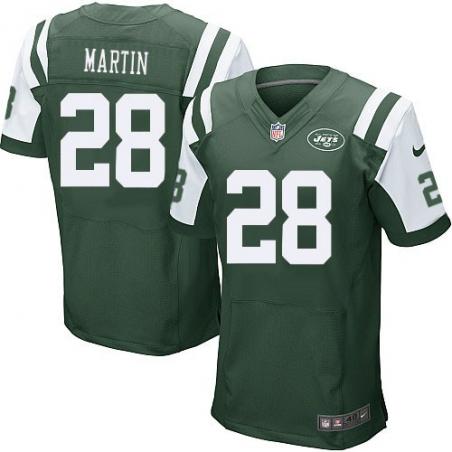 [Elite] Martin New York Football Team Jersey -New York #28 Curtis Martin Jersey (Green)