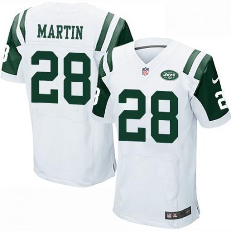 [Elite] Martin New York Football Team Jersey -New York #28 Curtis Martin Jersey (White)