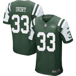 [Elite] Ivory New York Football Team Jersey -New York #33 Chris Ivory Jersey (Green)