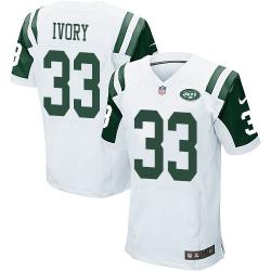 [Elite] Ivory New York Football Team Jersey -New York #33 Chris Ivory Jersey (White)