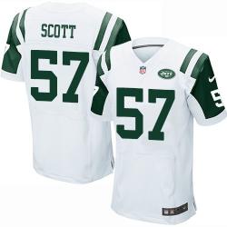 [Elite] Scott New York Football Team Jersey -New York #57 Bart Scott Jersey (White)