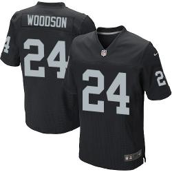 [Elite] Woodson Oakland Football Team Jersey -Oakland #24 Charles Woodson Jersey (Black)